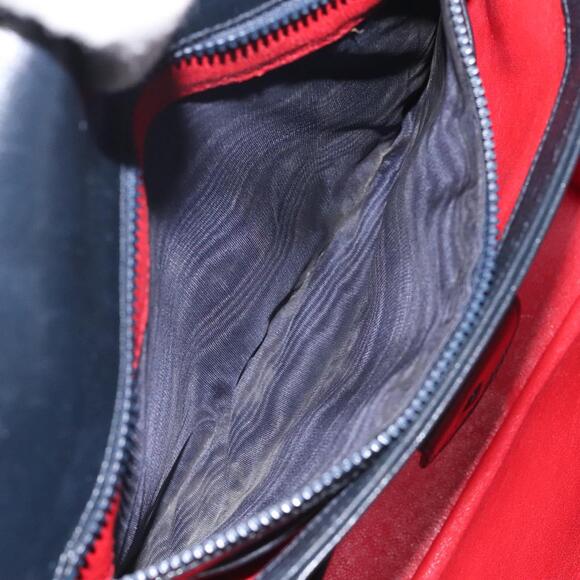 GUCCI Hand Bag Leather Navy Gold - Picture 12 of 16